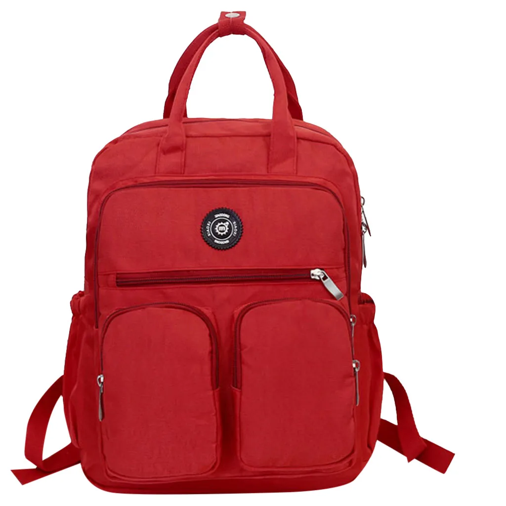 Модный рюкзак из водонепроницаемого нейлона с мягкой ручкой, Одноцветный, с несколькими карманами, для путешествий, на молнии, Mochila Feminina Sac A Dos, школьные сумки# L10 - Цвет: Красный