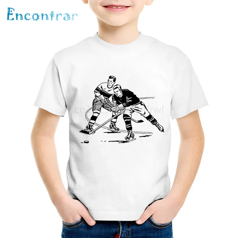 Модная Детская футболка с надписью Evolution Of Ice Hockeyer детские повседневные отличные