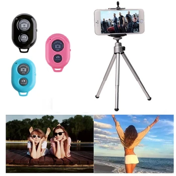 

Metal Mini Wireless Bluetooth Remote Control Tripod Monopod Selfie Stick Shutter Extendable Camera Stand Universal Phone Tripods