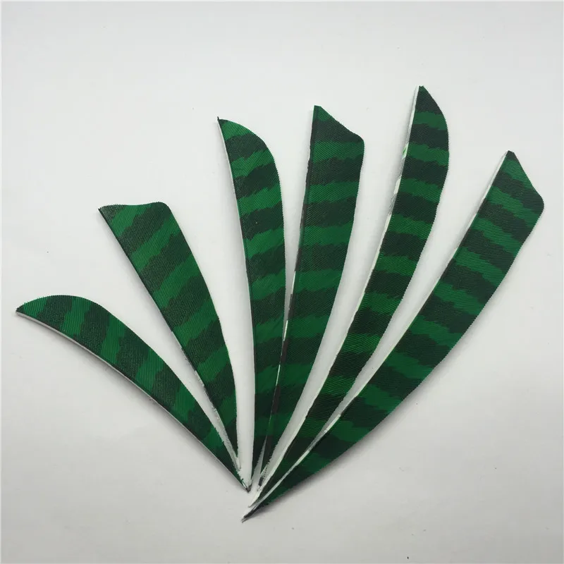 

50pcs/lots 3" 4" 5" Striped Green Hunting Arrow Feathers Turkey Feather Archery Arrow Accessories Fletching Feathers FT70