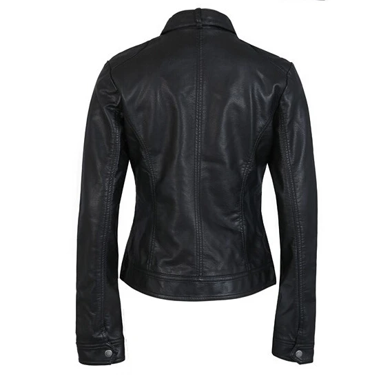 Ceny 2018 moda nowa damska kurtka europejska modna skórzana kurtka Pimkie czyszczenie pojedynczy PU skórzany motocykl Temale damski Leat