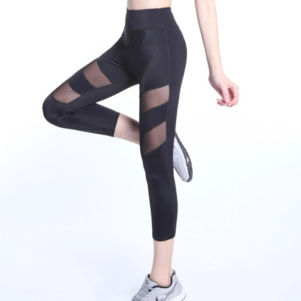 Ladies High Waist Workout Leggings mesh Fitness Women