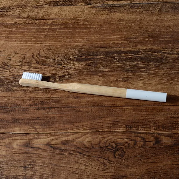 50-Pack бамбуковая зубная щетка мягкая щетина биоразлагаемая пластиковая зубная щетка бамбуковое волокно деревянная ручка логотип на заказ - Цвет: 50pcs White