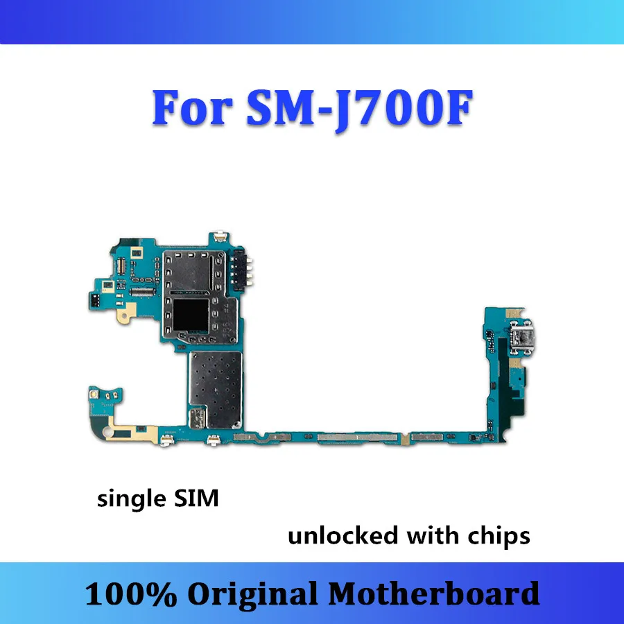 

Original unlocked for Samsung Galaxy J7 J700F motherboard with full chips logic board single SIM tested mainboard j700f card/fee