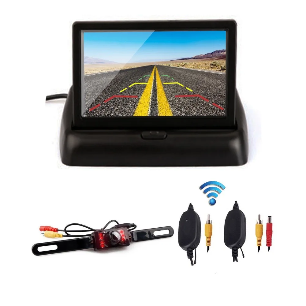 4.3" Foldable TFT LCD Monitor Car Rear View System Backup Reverse Camera 4.3" Foldable TFT LCD Monitor Car Rear View System Backup Reverse Camera