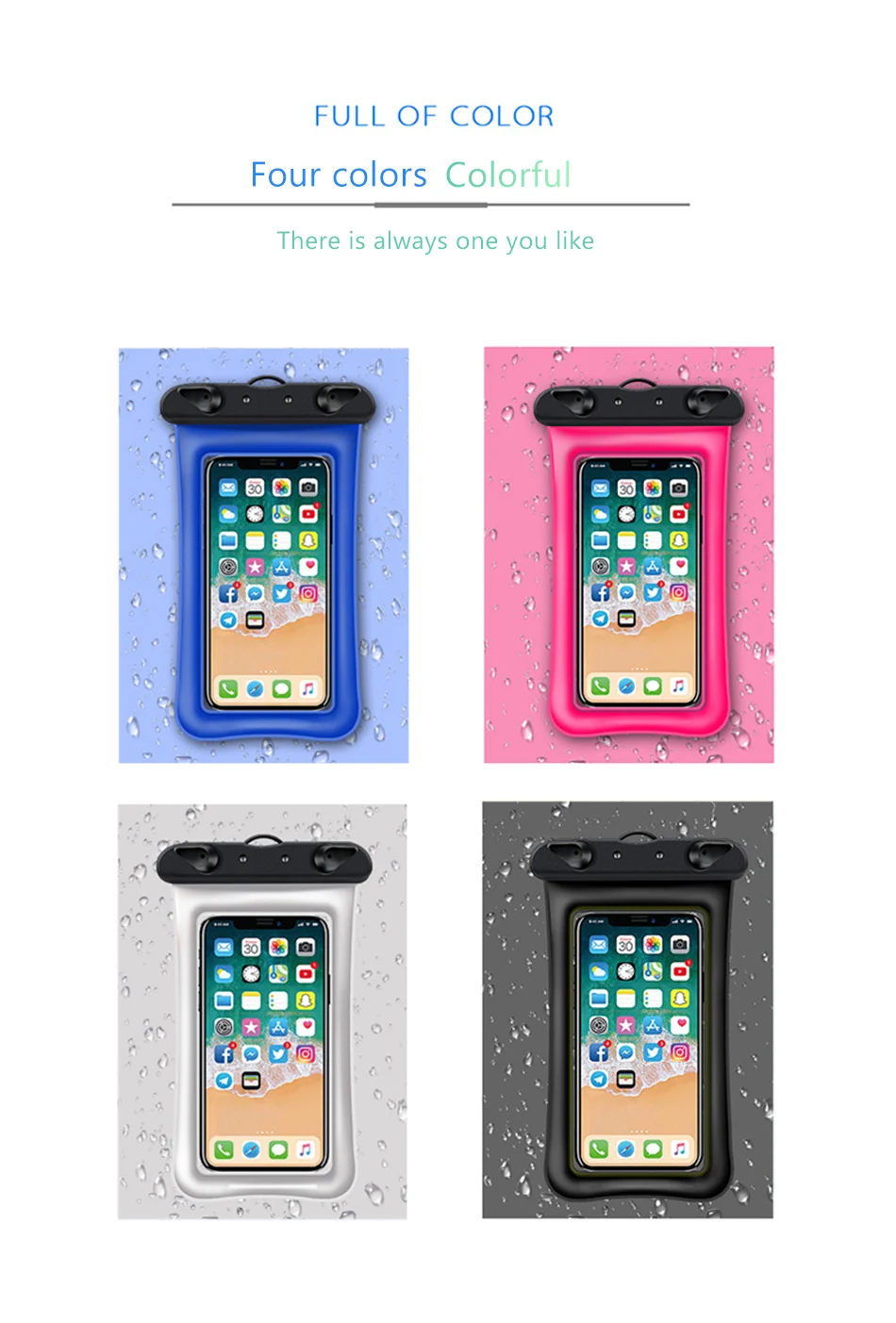 Universal Waterproof Bag 6 inches Pouch Phone Case For iPhone XS XR X 8 7 6 Plus Cover Cases For Samsung S8 S9 Note 8 (4)