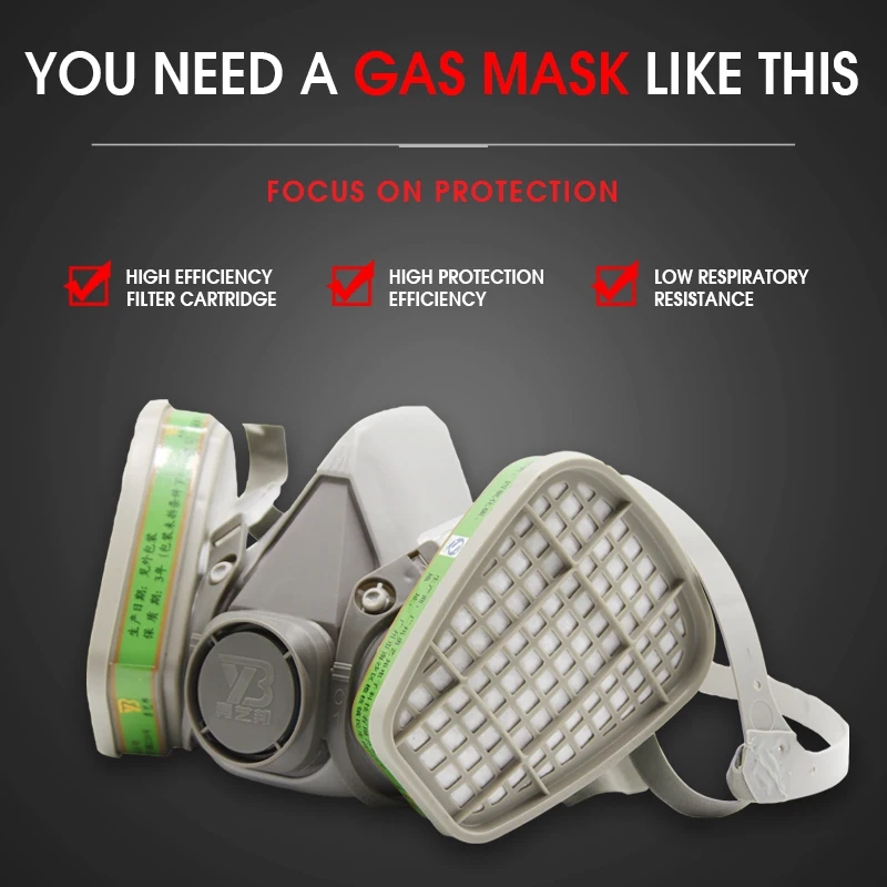 Gas Mask Spray Paint Anti-pesticide Formaldehyde Decoration Polished Activated Carbon Mask Respiratory Protection Mouth Mask