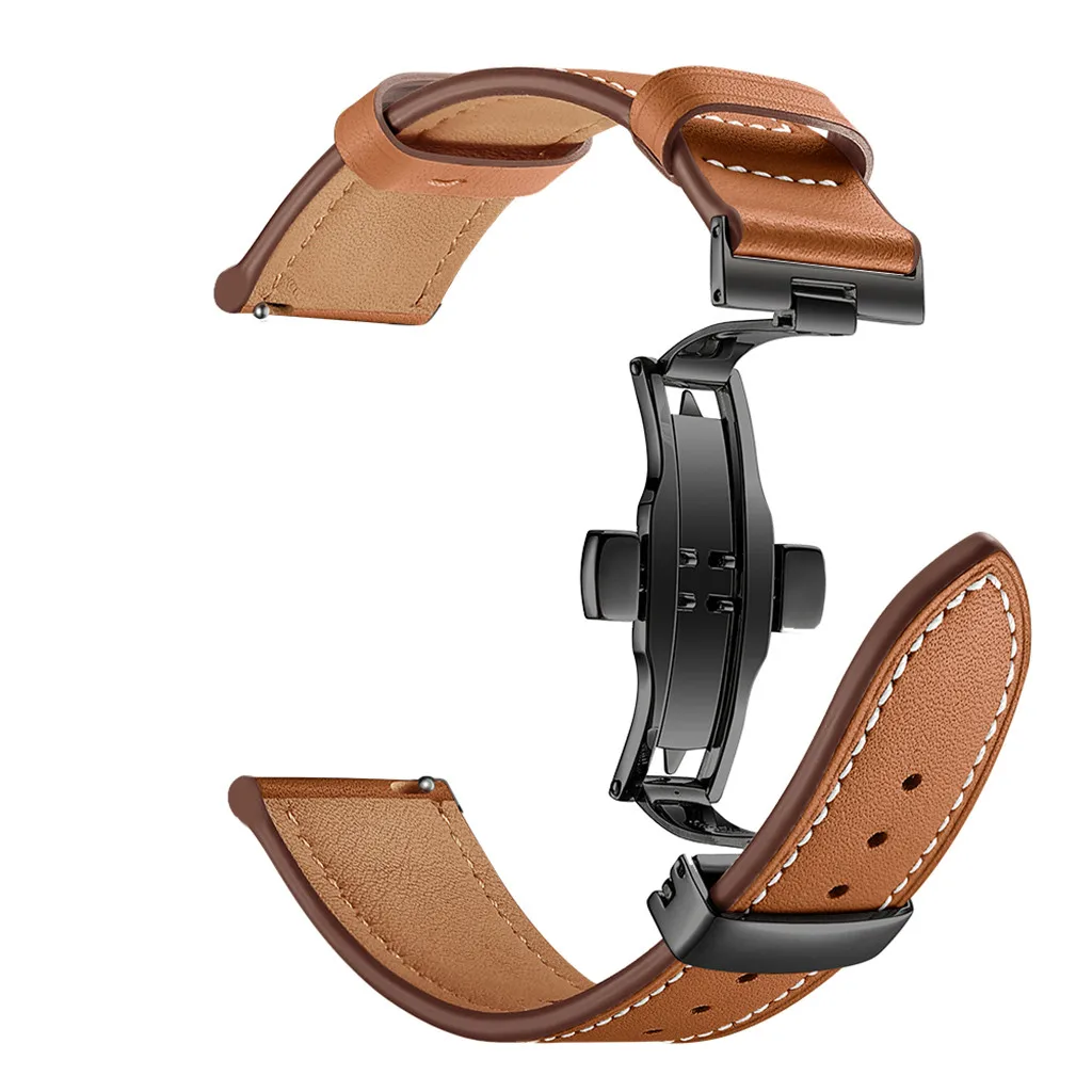 Умные часы Smartband с черной бабочкой, кожаный ремешок для наручных часов, ремешок для huawei GT Watch 22 мм, умные часы, ремешки