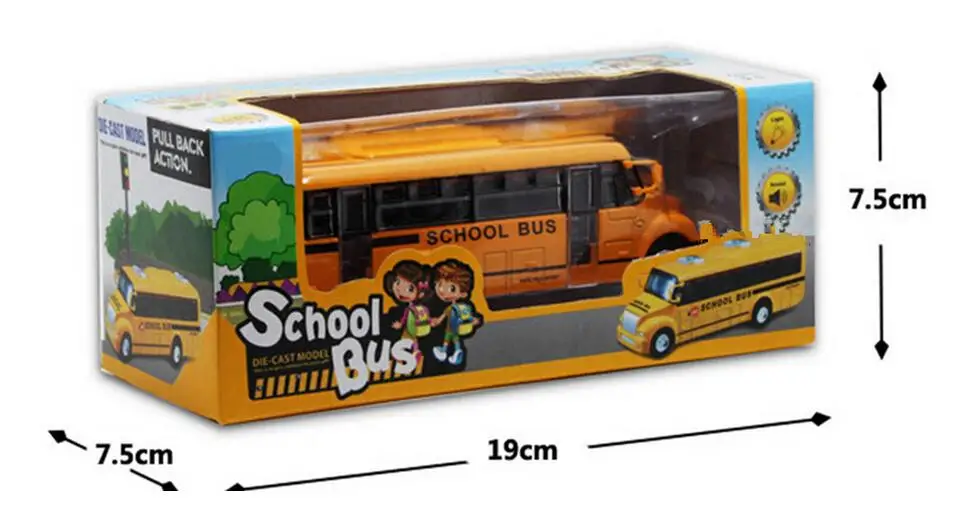 Alloy City School Bus Toy Model Car Light Music For Baby Kids Children Playing Games (4)