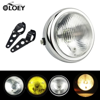 

Universal Motorcycle Headlight Head Lamp Amber Halogen Front Light Motorbike Motor Front Headlights Headlamp