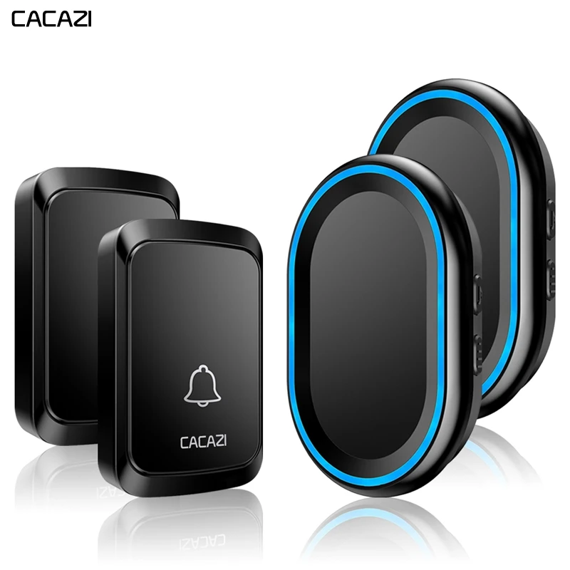 

Smart Home Waterproof Wireless Doorbell ring 300M Remote US EU UK AU Plug 2 Buttons 2 Receivers 110-220V LED Light Calling Bell