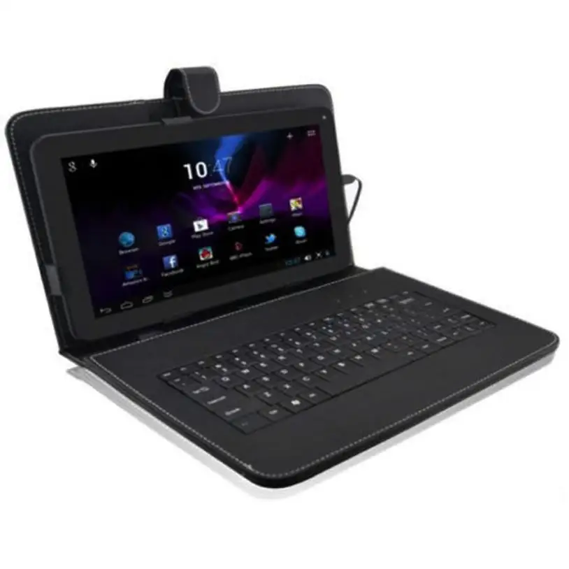 

MOSUNX Futural Digital 10.1'' Inch for Android Tablet PC Leather Case Cover USB Keyboard Stand F20