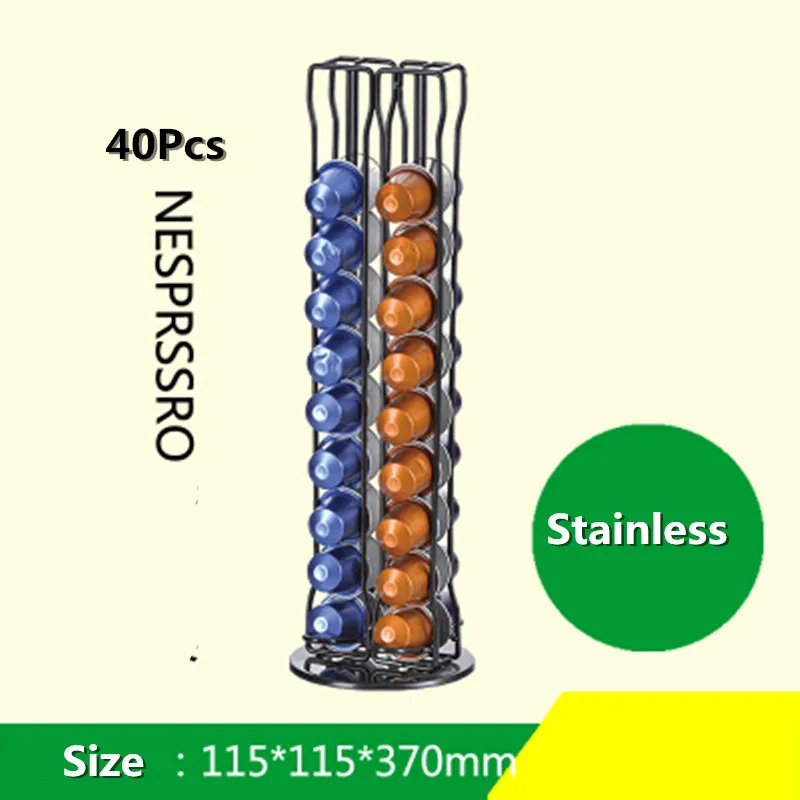24/36/40 шт металлический черный капсулы Кофе Держатель подставка под Съемный держатель Органайзер Хранение кофейных капсул полка Кофе посуда