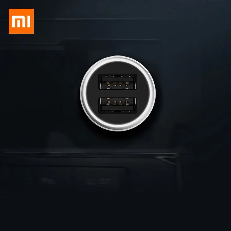 Оригинальное автомобильное зарядное устройство Xiaomi Dual USB Quick Charge 5 V/2.4A 9 V/2A 12 V/1.5A Max