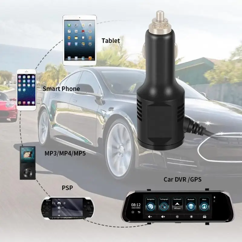 Двойной USB порт 6.2A Быстрая зарядка розетка для автомобильного прикуривателя Зарядное устройство+ мини USB кабель для DVR gps