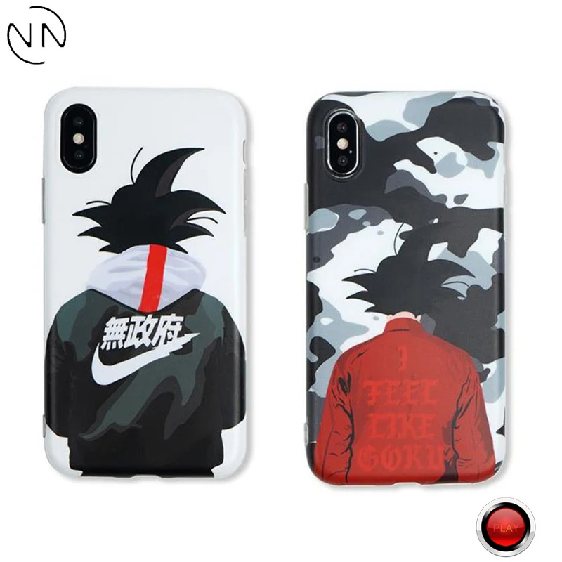 

Hot Japan Dragon Ball Anime Sportswear Case for iphone 6 6S 7 8 Plus X 10 XR XS Max Cases Luminous Camouflage Soft Phone Cover
