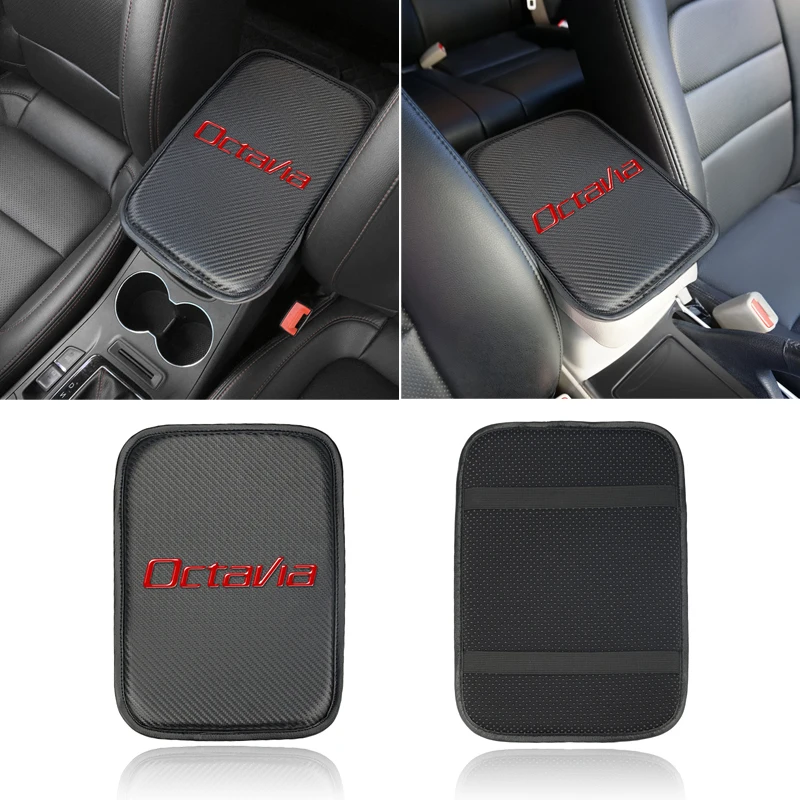 

Car Armrests Cover Pad Vehicle Center Console Arm Rest Seat Pad For skoda octavia fabia rapid yeti superb octavia a 5 a 7 2