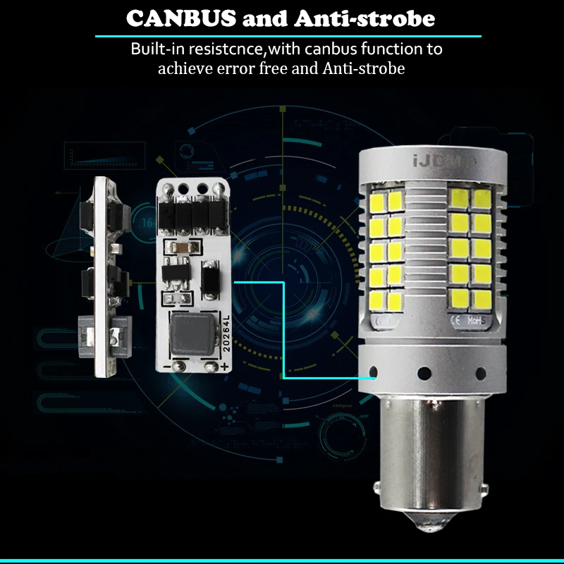 2 шт. P21W PY21W светодиодный Canbus BA15S BAU15S 21 Вт 1156 Автомобильный светодиодный светильник 3030 SMD Янтарный, белые, красные Автомобильные стоп-сигналы поворота лампы 12V