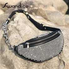 Настоящая натуральная коровья кожа горный хрусталь кристалл Кроссбоди сумки на плечо поясная сумка Грудь Пояс Бум сумка женская