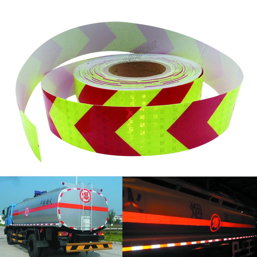 5cmx30m Wholesale fluorescent Lime red arrow safety warning tape