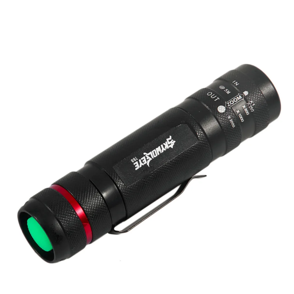 Skywolfeye Mini portableflashlight 1000lm T6 LED 5 режимов Телескопический Масштабируемые регулируемый Охота кемпинг езда