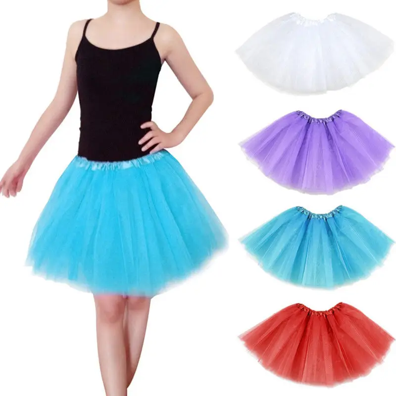 

3 Layers 40cm Princess Midi Tulle Skirt Pleated Dance Tutu Skirts Womens Lolita Petticoat Jupe Saia Faldas Party Skirts