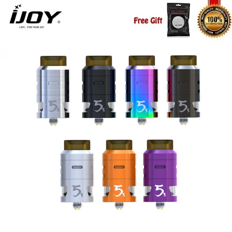 

IJOY RDTA 5S RDTA Vape Tank 2.6ml Electronic Cigarette Atomizer Top Fill Aiflow for Captain PD270 Box Mod Vs Ijoy RDTA 5 Tank