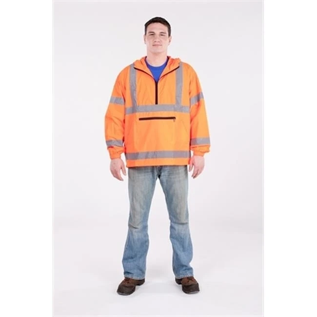 Utility Pro Wear UHV658X-4X-O High Visibility Nylon Packable Pullover Class 3 - 4XL Orange