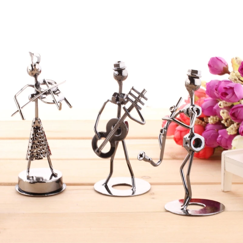 

1 PCS Mini Iron Music Band Model Miniature Musicians Figurines Arts Craft Decorations Random Delivery