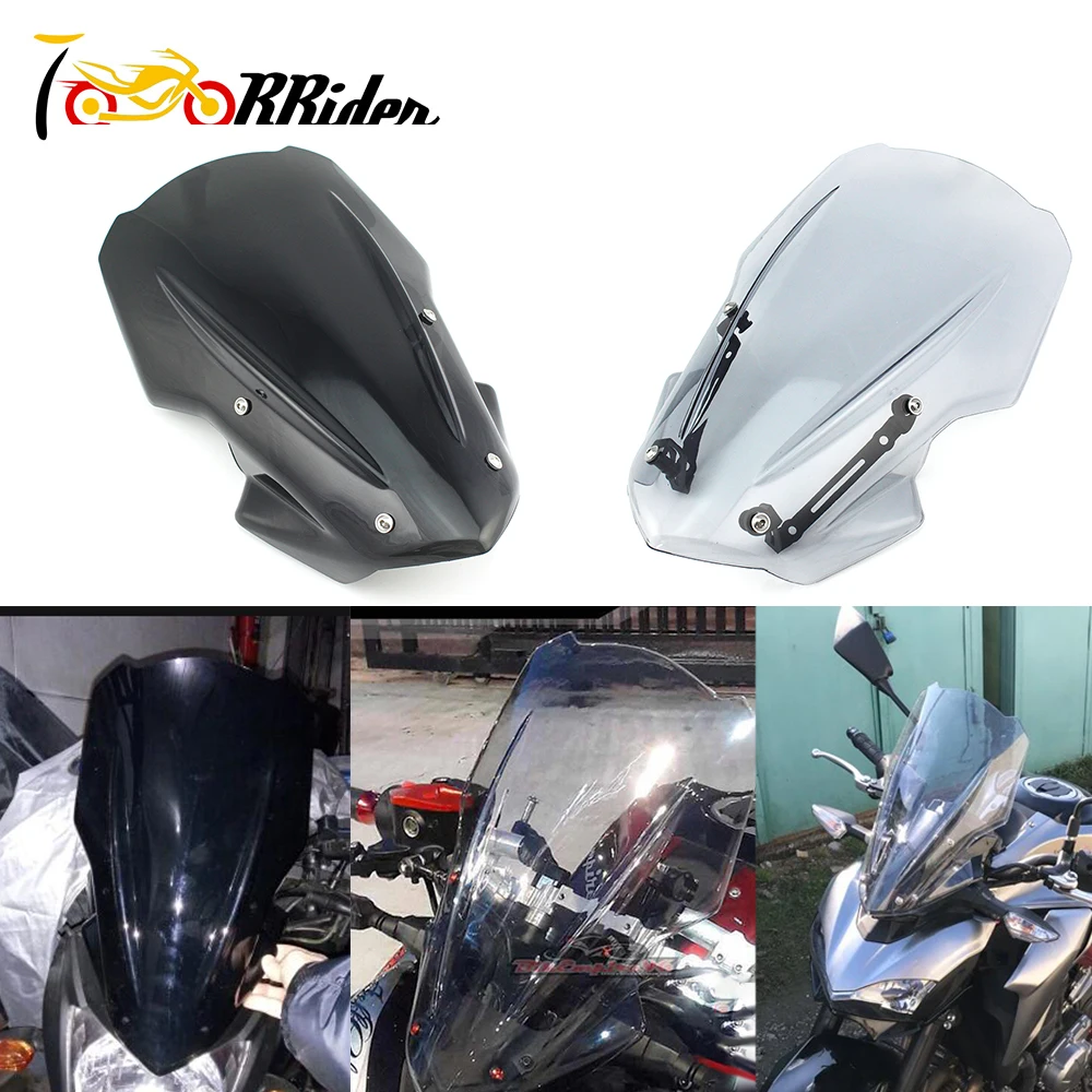 

Motorcycle Motocross Stylish Z 900 Clear Screen Windshield Windscreen Air Deflector With Bracket for Kawasaki Z900 2017-2019