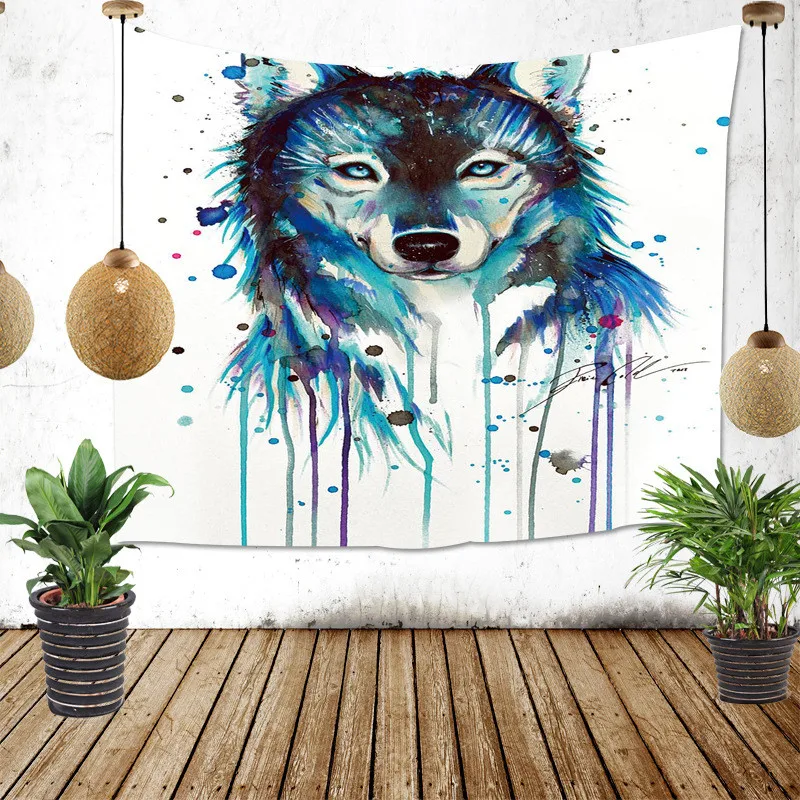 Cilected животные волк гобелен подвесная настенная ткань для дома и общежития комнаты художественный фон Декор психоделический Гобелен Коврик для кемпинга