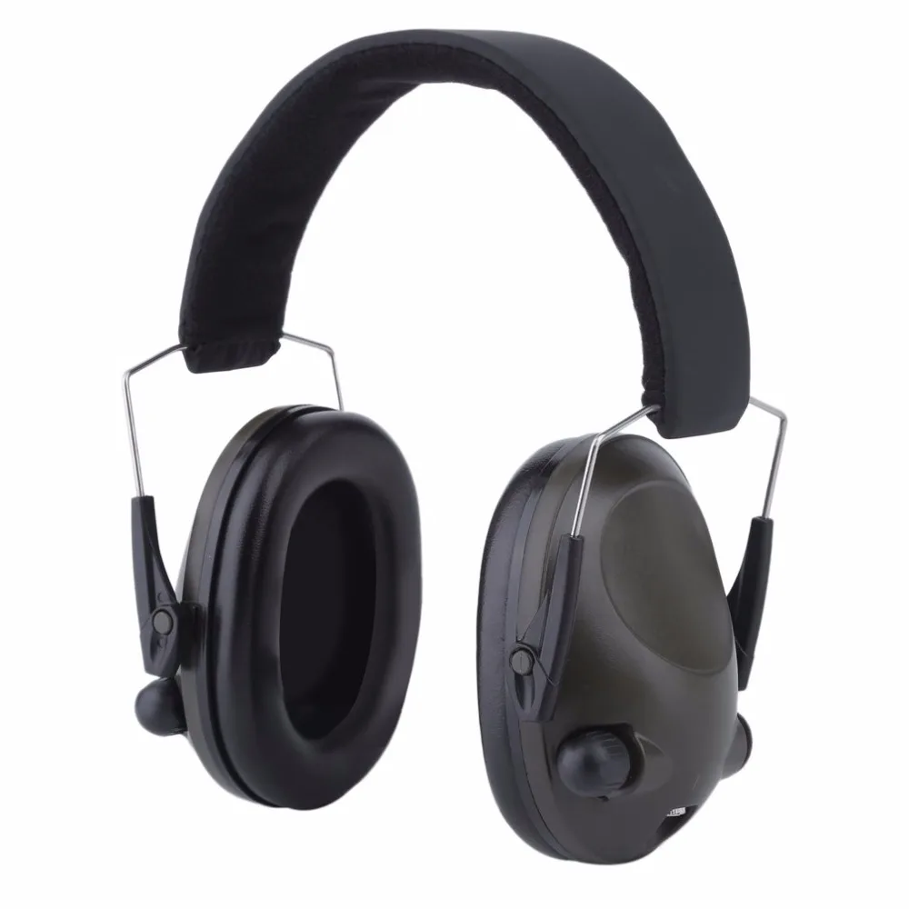 Green Slimline Anti noise Earmuffs Electronic Impact Sport Hunting