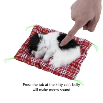

1pc Stuffed Toys Lovely Simulation Animal Doll Plush Sleeping Cats with Sound for Kids Toy Birthday Gift Doll Decorations Toys