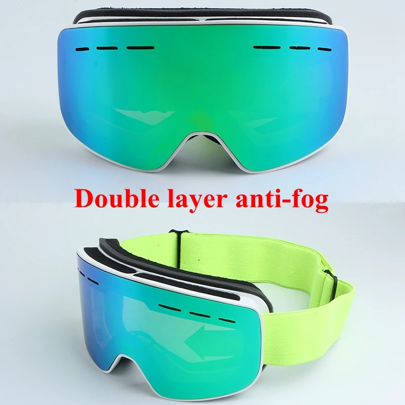تزلج نظارات طبقة مزدوجة لمكافحة عدسات الضباب على الجليد نظارات الأشعة فوق البنفسجية واقية التزلج النظارات الشمسية الرجال النساء نظارات الث...