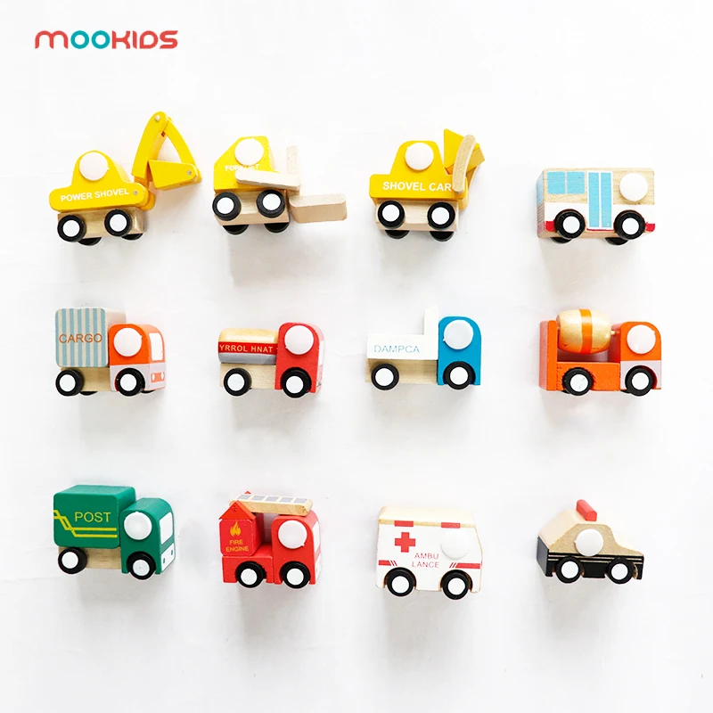 

Wooden Assorted Vehicles Raced Model Mini Toy Car Set For Kids Parent-Child Interactive Wooden Creativity