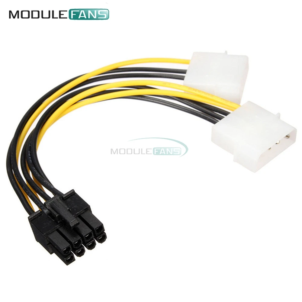 

16cm/5'' 8 Pin PCI Express Male To Dual LP4 4Pin Molex IDE Power Cable Adapter