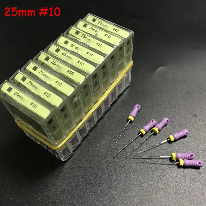 

10boxes Dental Hand Use K-Files Stainless Steel Endodontic Instruments 25mm #10