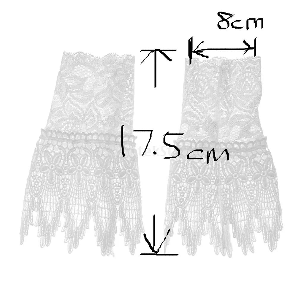 Ретро Викторианский Маскарад готический браслет на запястье Винтажный кружевной браслет съемные рукава для женщин пальто