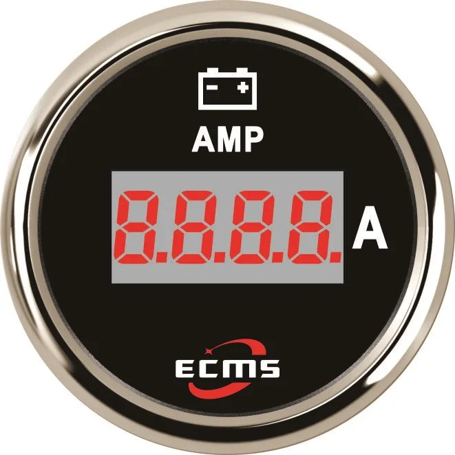 Marine Digital Amperemeter With Current Pick-Up Unit 150A 52mm Chrome Black 800-00169 marine digital amperemeter with current pick up unit 150a 52mm gold black 800 00168