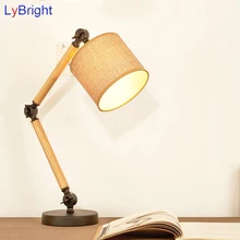 Винтаж регулируемый деревянный стол света AC 90-260 В Настольная лампа для Гостиная Обеденная Спальня ночной кабинет Кофе магазин