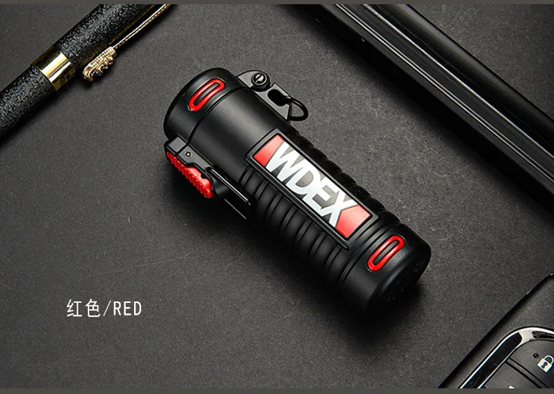 Outdoor Use IP67 Waterproof Windproof Arc Pulse Plasma Cigarette Smoking Lighter USB Charging Electric Metal Lighter mens gift - Цвет: RED