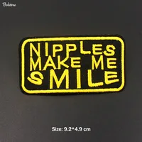 Buy Black White Fashion English Written Words Patches for Cloth Hot Iron on Embroidered Sewing Online - Image 5