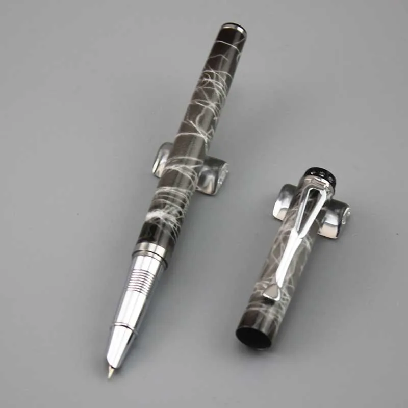 

DKW Stationery Luxury Metla Gift Pen 0.38mm Fine Nib Fountain Pen Black Silver Ink Pens business Gift