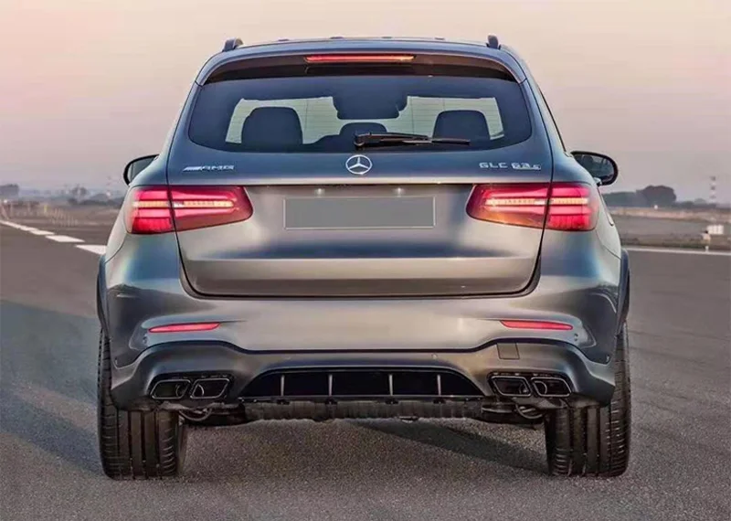 Для GLC63 GLC250 GLC300 PP задний диффузор для губ бампер с выхлопными наконечниками для Mercedes Benz GLC X253 sport GLC43 SUV