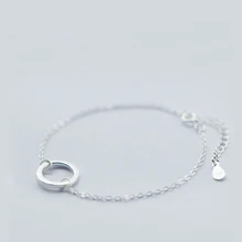 La MaxZa круглый круг Шарм минималистские браслеты для Для женщин 925 пробы серебро браслет Модные Украшения Женские аксессуары
