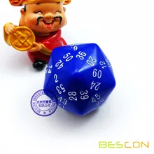 Bescon стиль мульти-сторон кости многогранные кубики 60-двусторонний игровой кости, D60 кости, 60 по бокам под давлением, 60 сторон куб синий