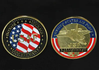 

UNITED STATES AIR FORCE F-35 Lightning II Challenge coins, JSF Commemorative gifts, USAF round coin, DHL Free Shipping 50pcs/lot