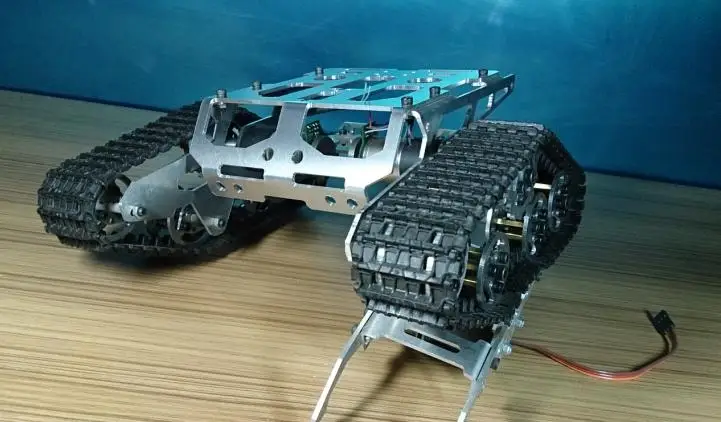 Демпфирующий баланс танка шасси rc Танк грузовик робот шасси Arduino автомобиль 393 мм* 206 мм* 84 мм CNC сплав корпус+ 4 пластиковых треков+ 4 мотора