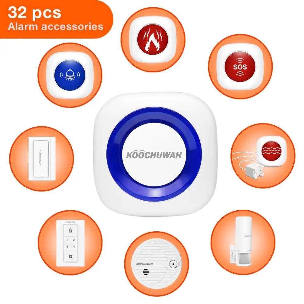 KOOCHUWAH Free DIY Simple Home Security Alarm System On Site Sound