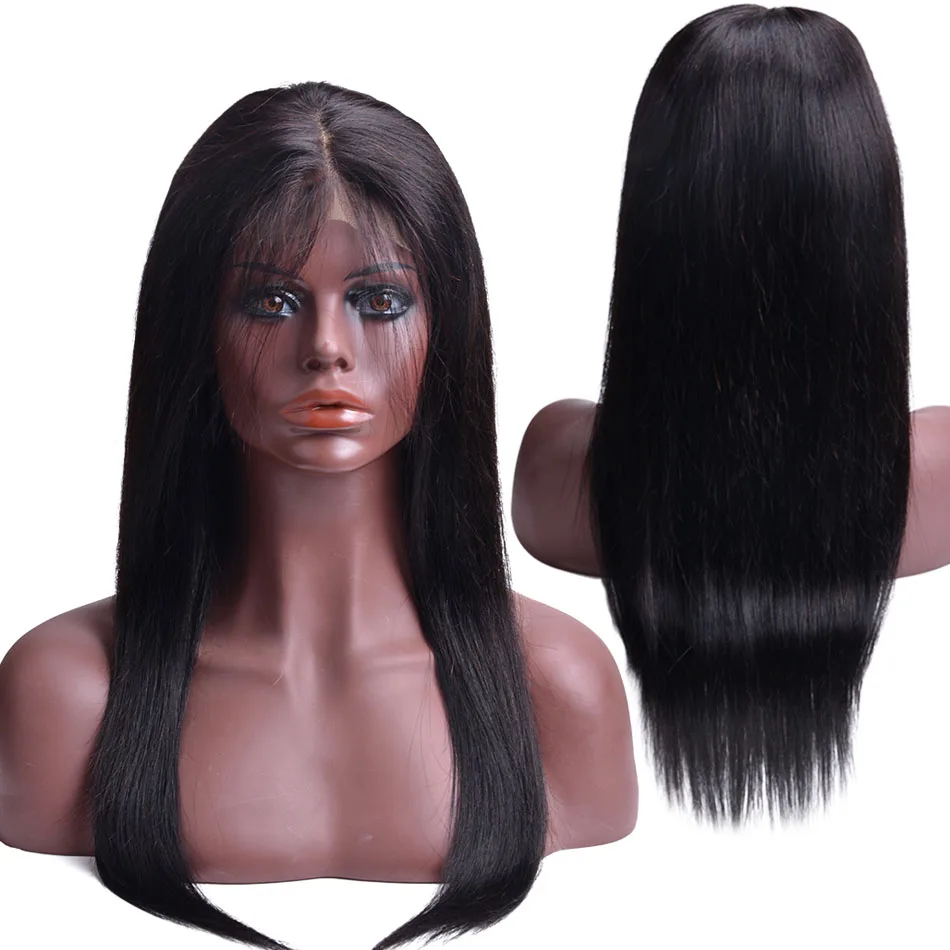 Синтетические волосы на кружеве человеческих волос 150% Малайзии Прямые человеческих волос (парики, кружева предварительно выщипанные